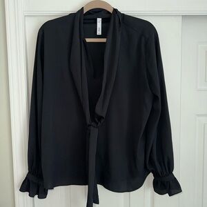 Mango Women’s Black Tie Blouse- Size 6